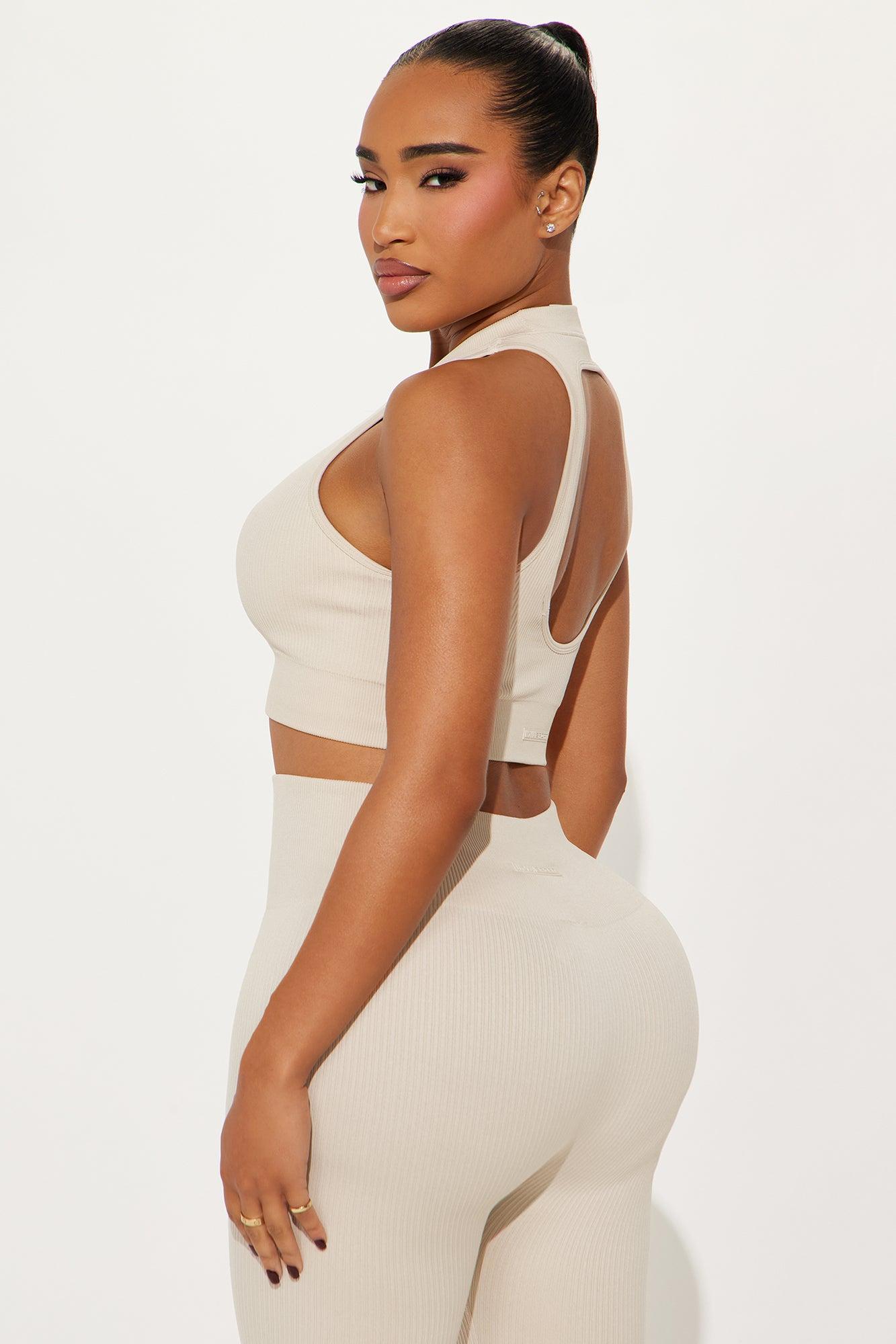 Reach Up Effortless Seamless Active Tank - Light Taupe Product Image