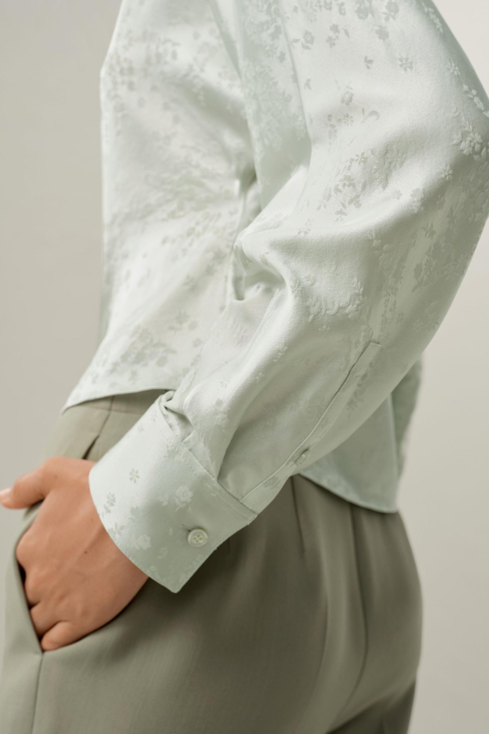 YING jacquard silk blouse Product Image