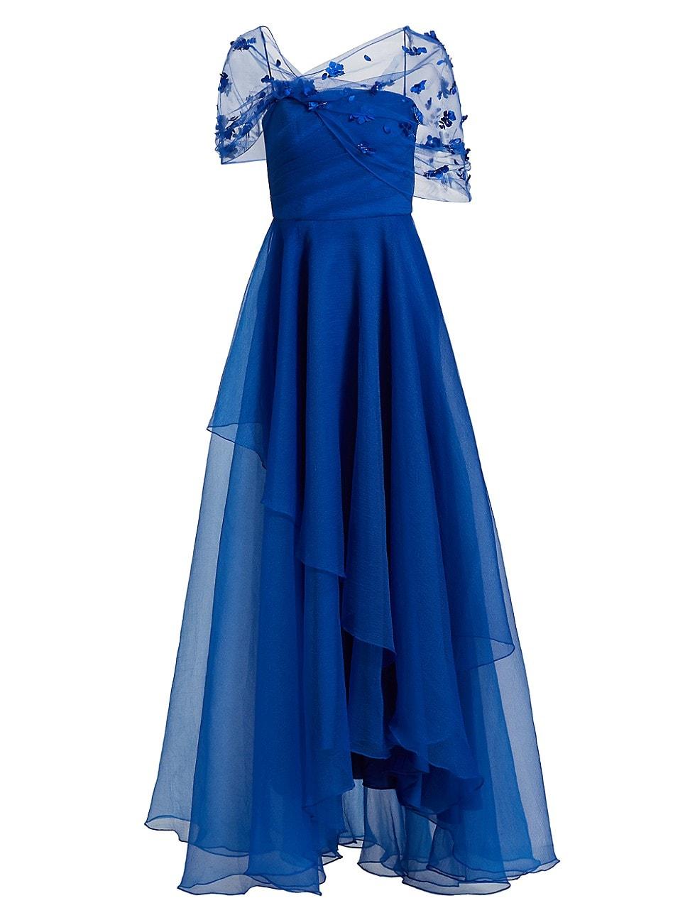 Womens Atlas Draped Organza Gown Product Image