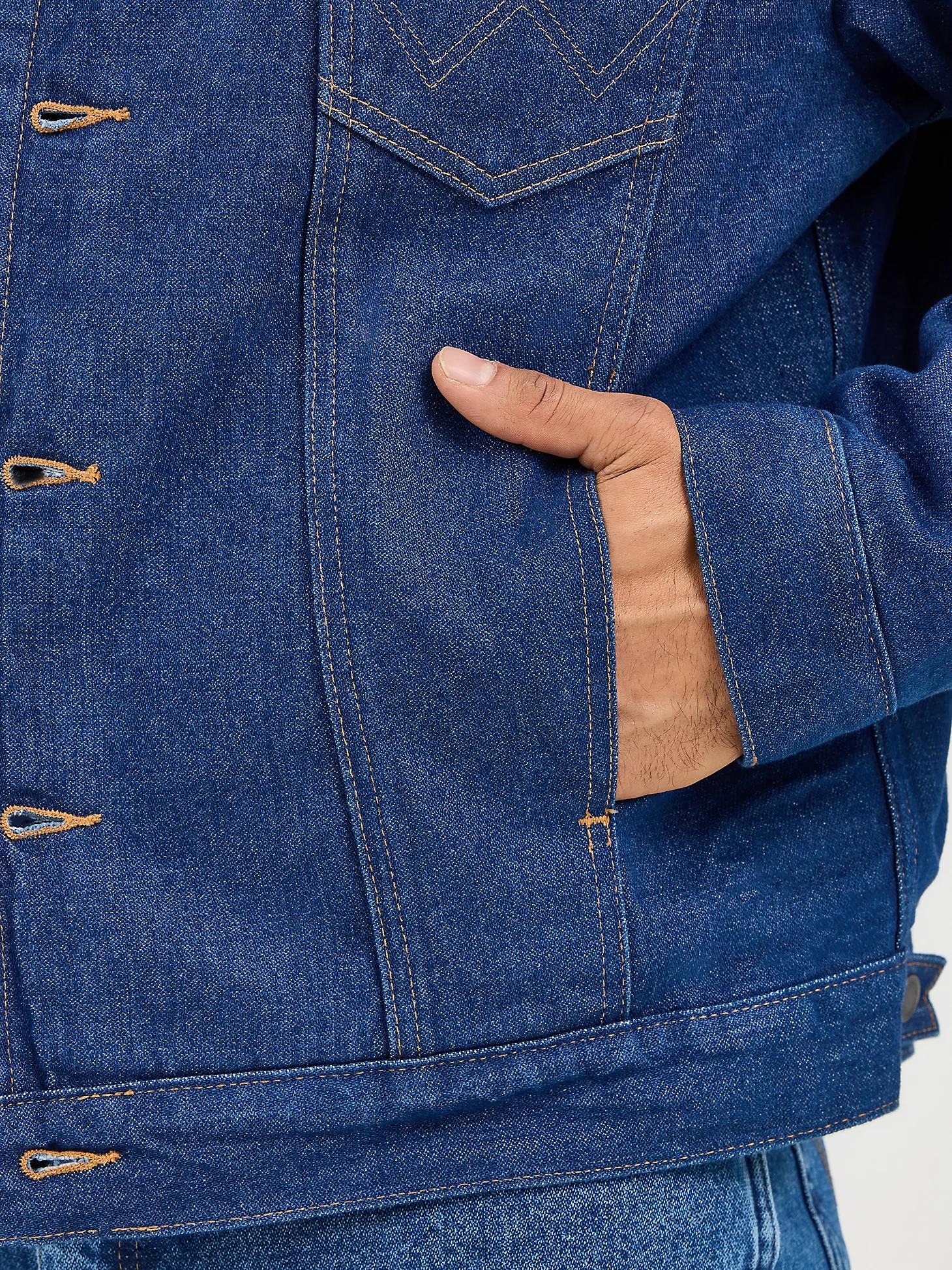 Men's Wrangler® Blanket Lined Corduroy Collar Denim Jacket | Men's JACKETS & OUTERWEAR | Wrangler® Product Image