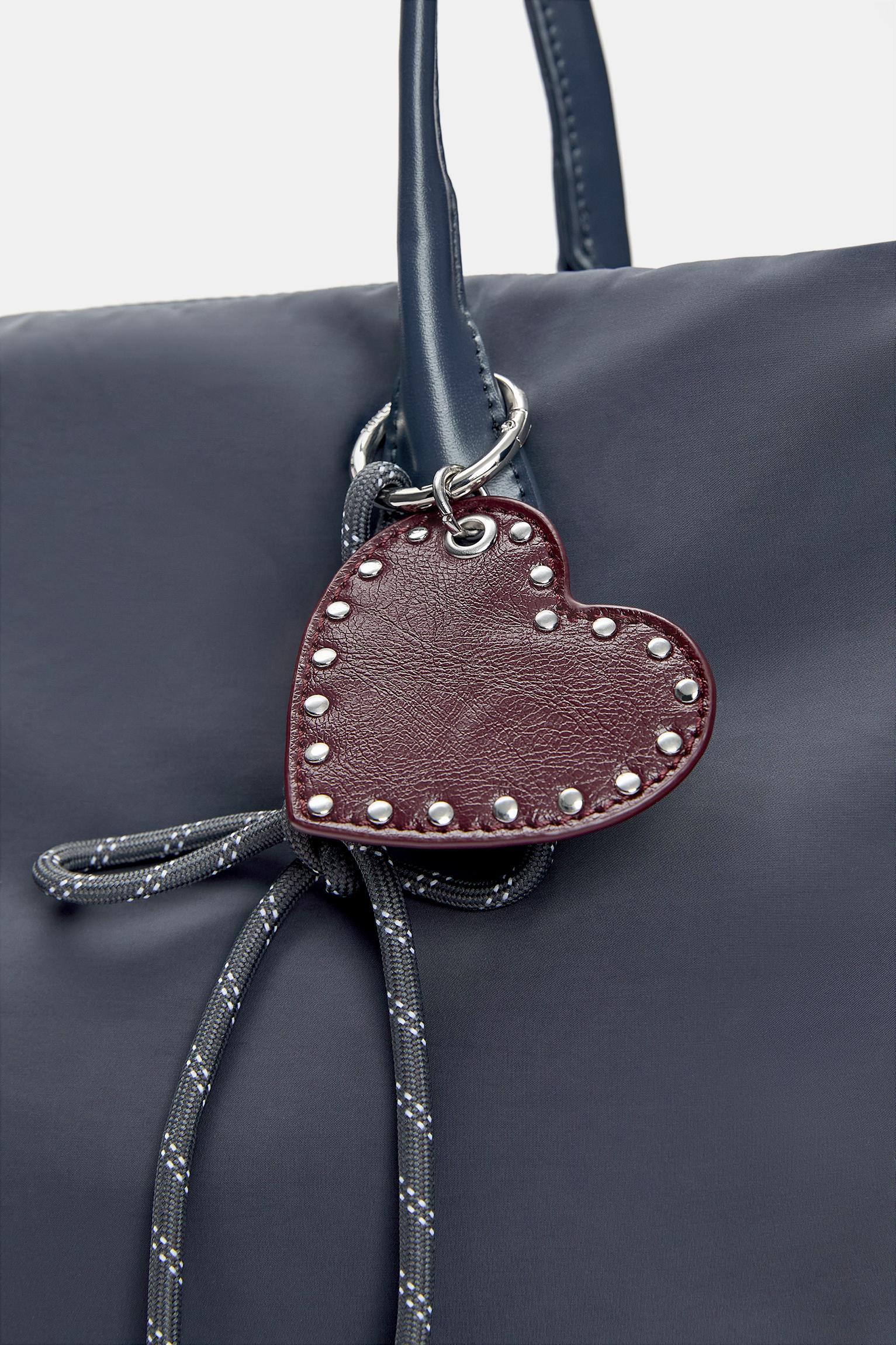 Nylon shopper bag with charm detail Product Image