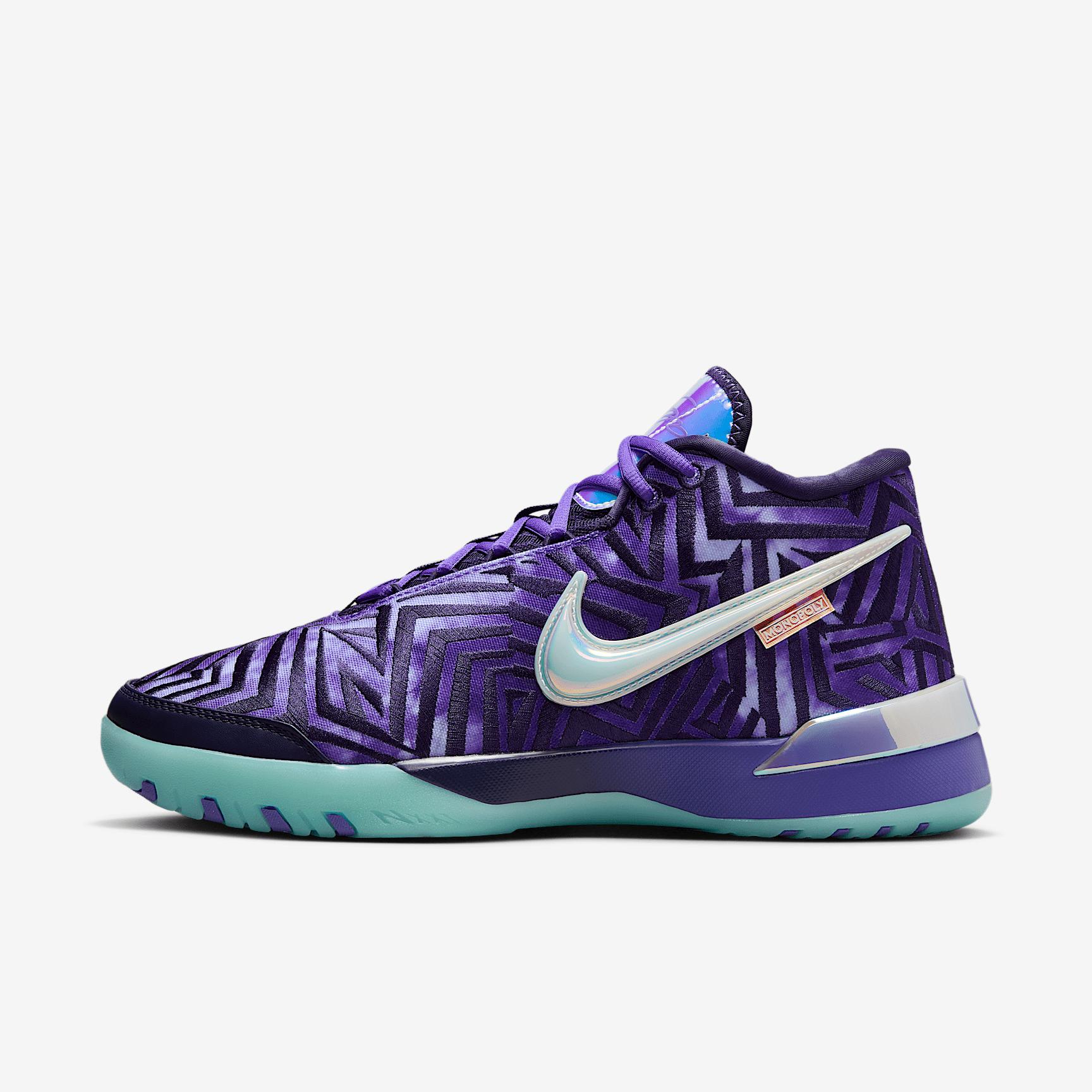 Nike Mens Lebron James Nike LBJ Nxxt Genisus - Mens Basketball Shoes Persian Violet/White/Imperial Purple Product Image