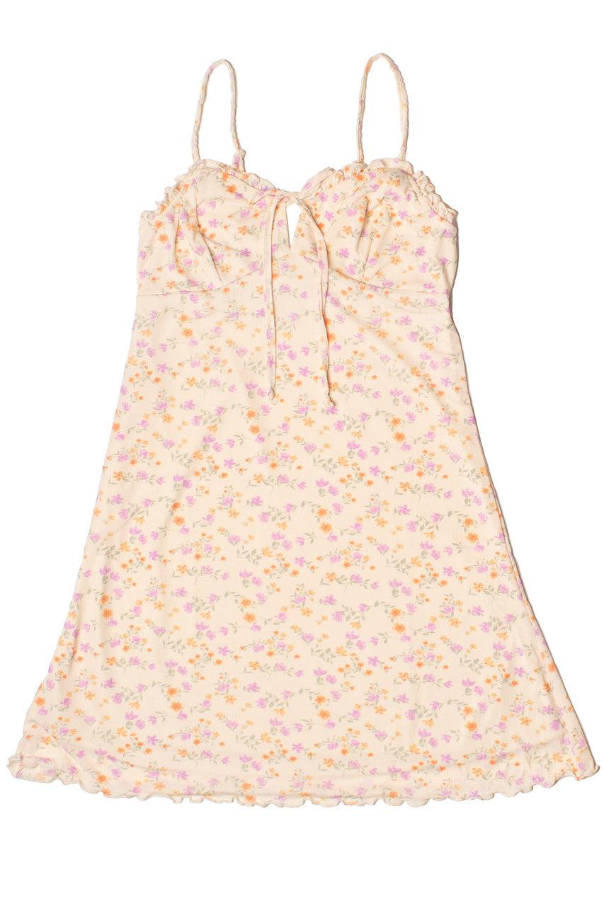 Ruffle Trim Floral Mesh Dress Product Image