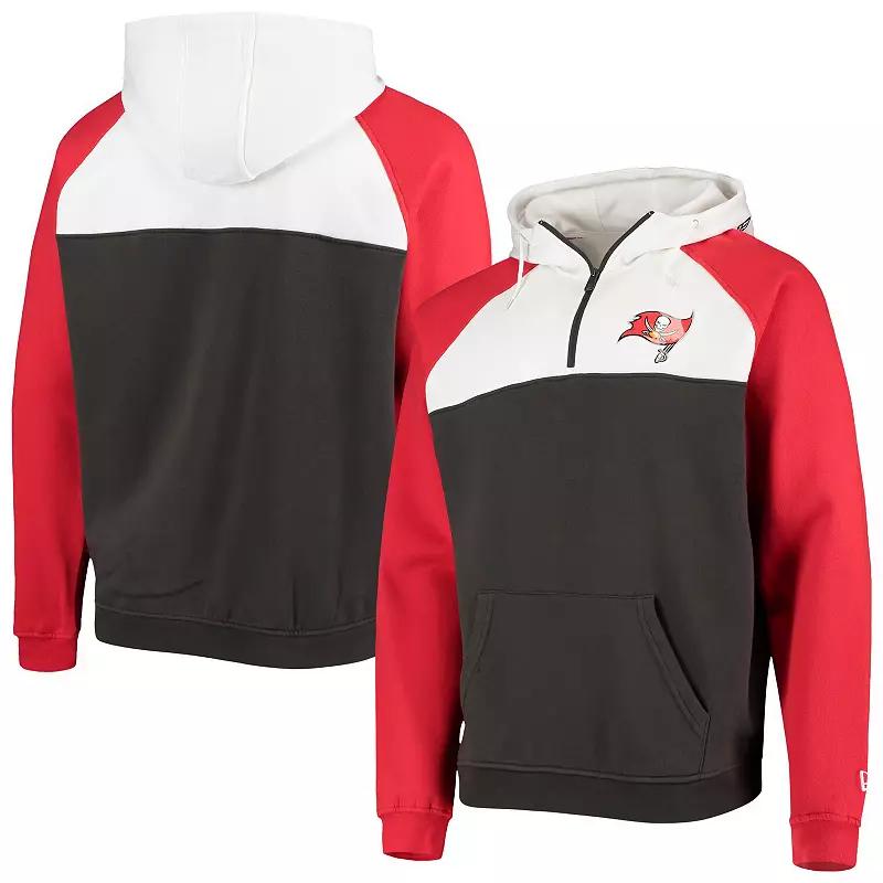 Mens New Era Pewter/White Tampa Bay Buccaneers Gametime Quarter-Zip Hoodie Jacket Product Image