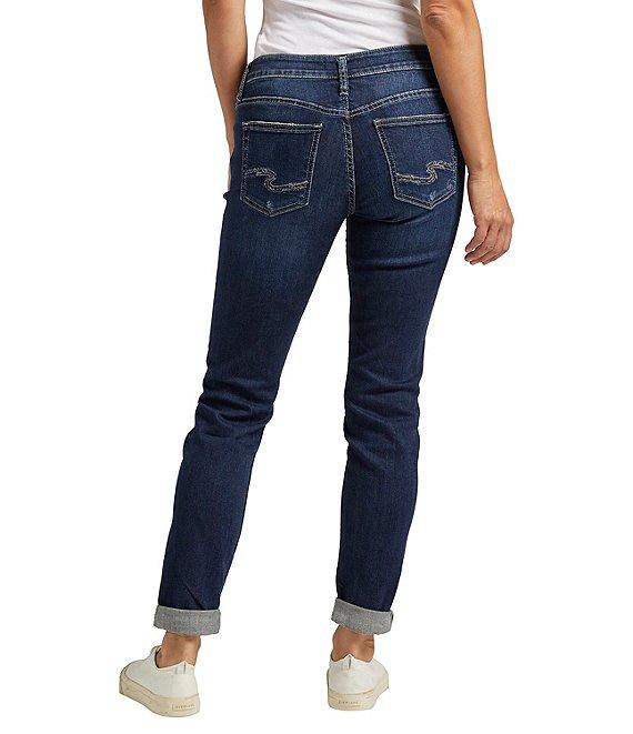 Silver Jeans Co. Rolled Cuff Dark Wash Boyfriend Jeans Product Image