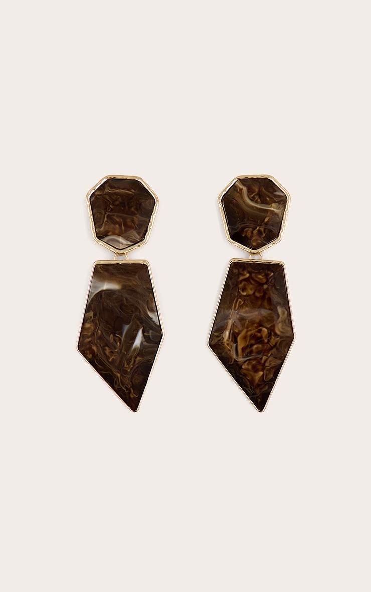 Smokey Chocolate Statement Stud Earrings Product Image