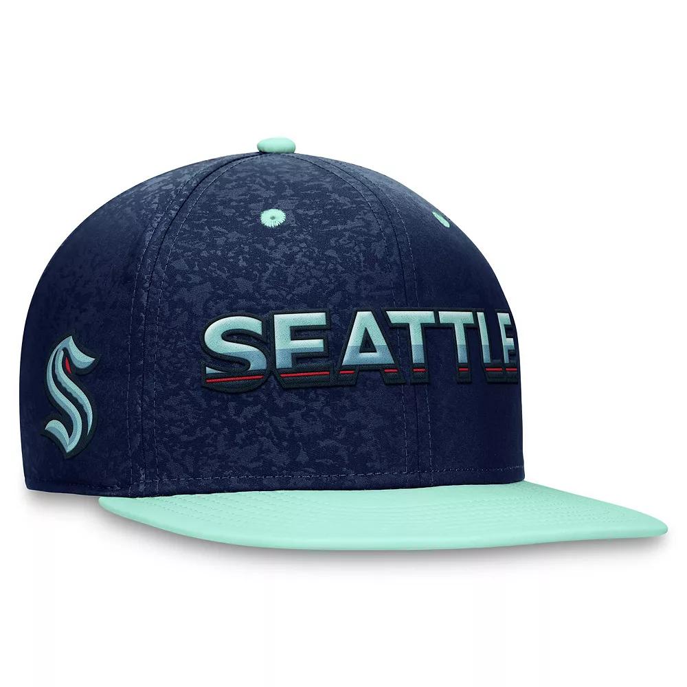 Men's Fanatics Branded Deep Sea Blue/Light Blue Seattle Kraken Authentic Pro Rink Two-Tone Snapback Hat, Krk Blue Product Image