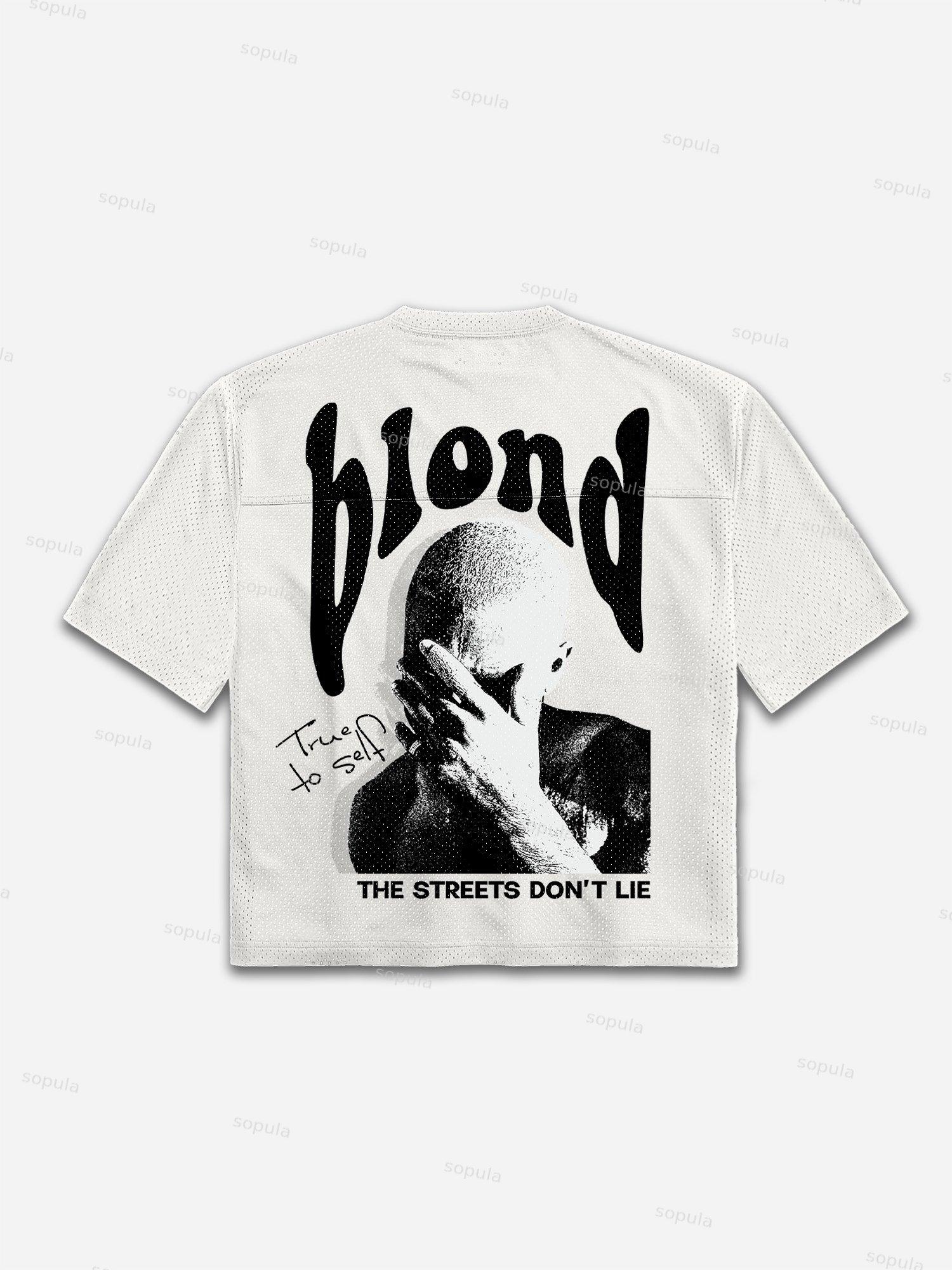 Vintage Frank Ocean Blond Graphic Football Jersey T-shirt Product Image