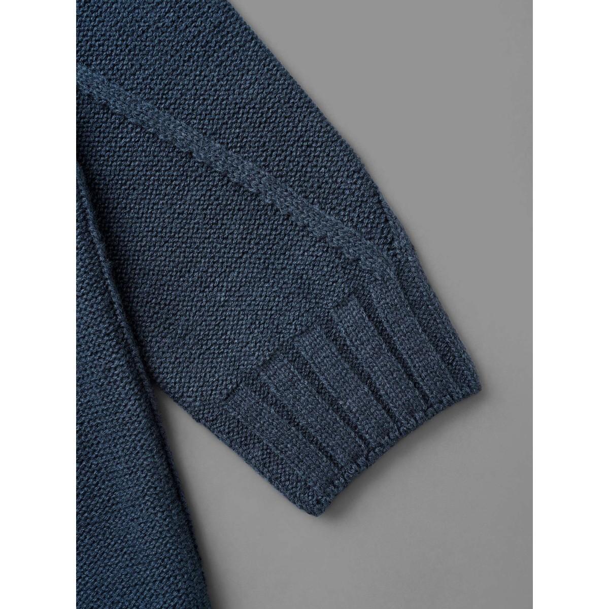 Plus Size V Neck Cable Knit Texture Pullover Midnight Women Leisure Loose Long Sleeve V-neck Casual Pullovers BloomChic 10/M Product Image