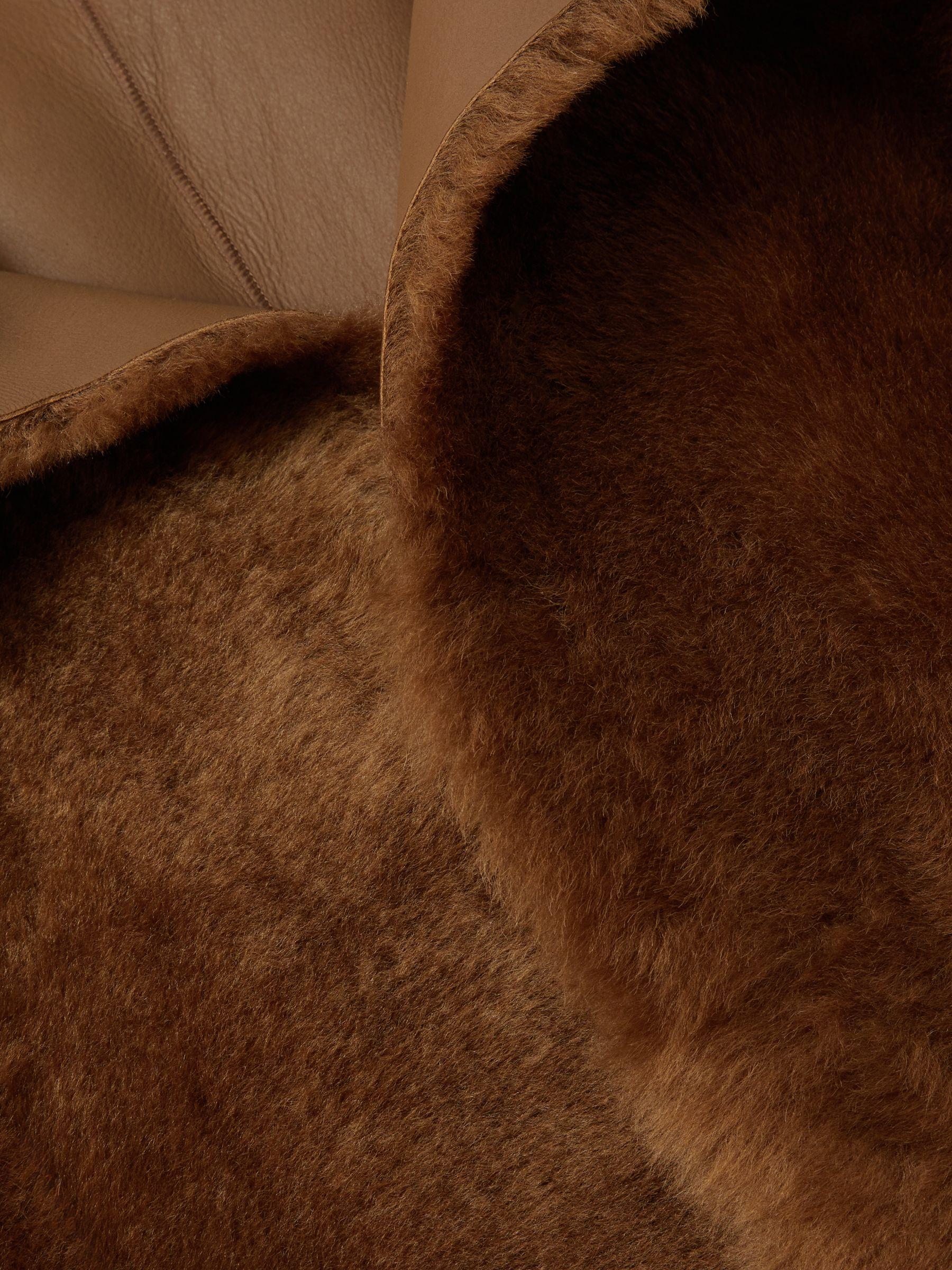 Shearling Removable Hood Jacket in Tan Product Image