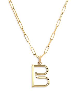 Zoe Lev 14K Yellow Gold Large Nail Initial Necklace, 18 Product Image
