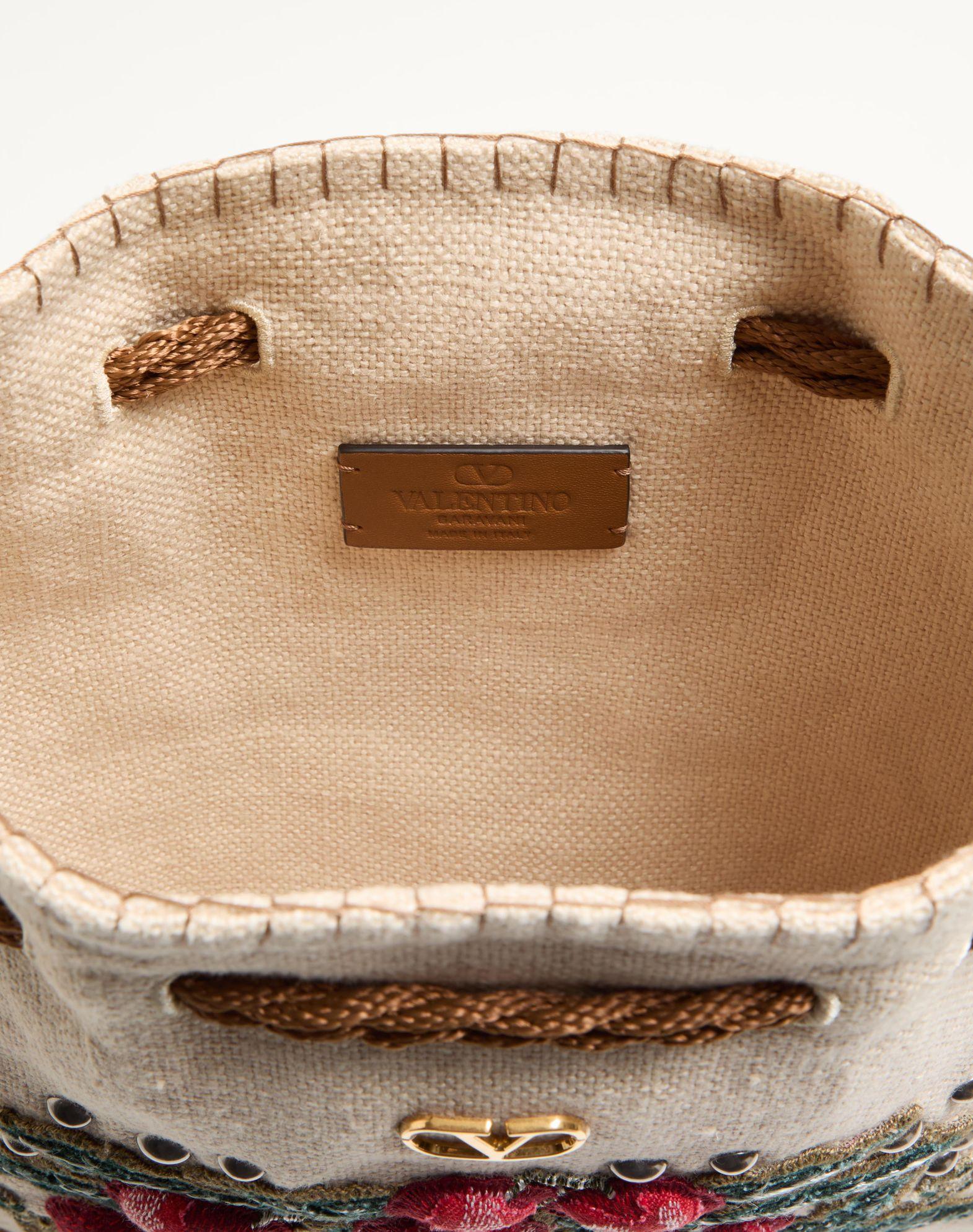 Valentino Garavani Nellcôte Alice Embroidered Bag With Fringes Product Image