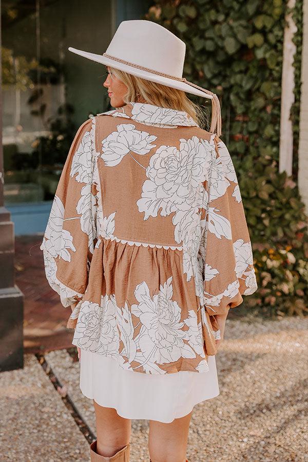 Always In Style Floral Top in Camel Product Image