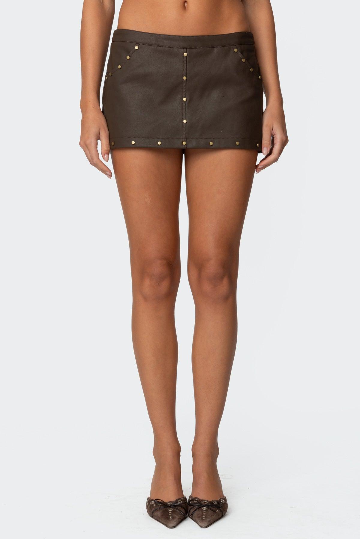 Stormi Faux Leather Mini Skort Product Image