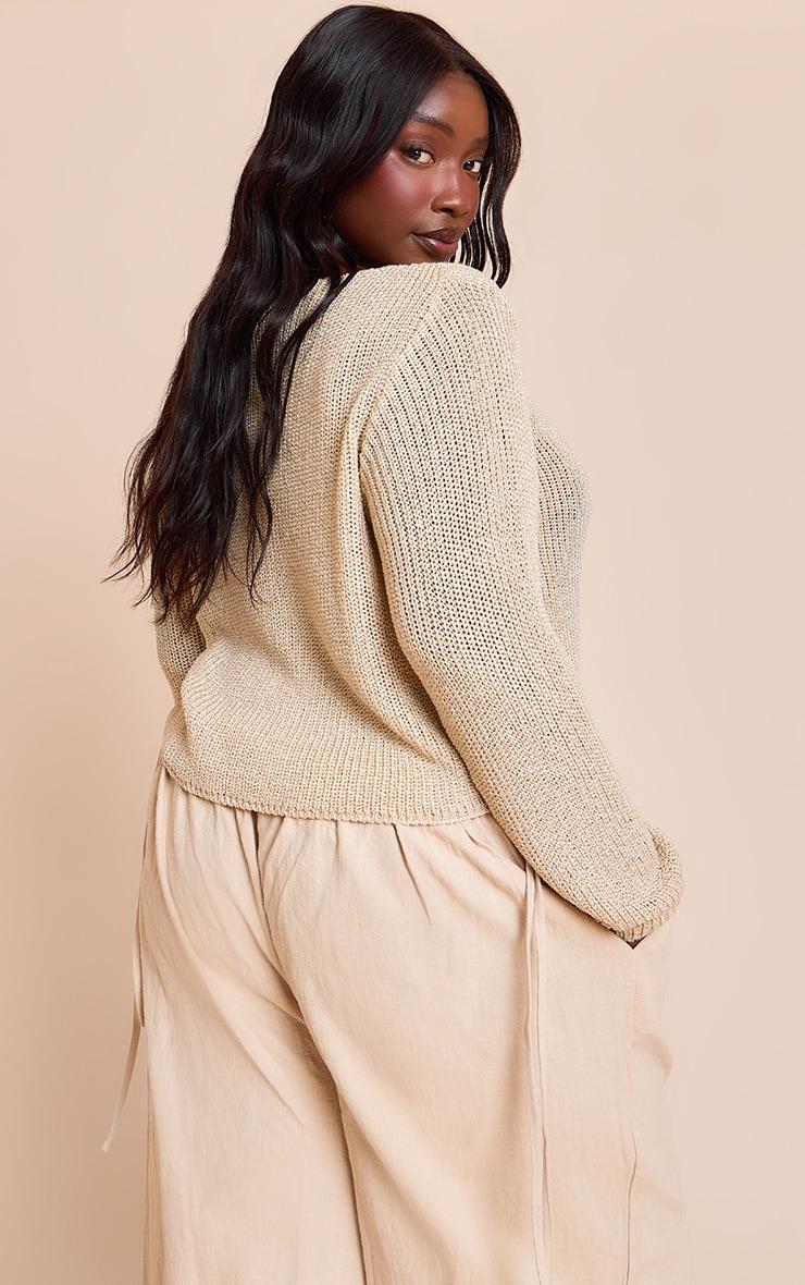 Plus Cream Filagree Button Cardigan Product Image