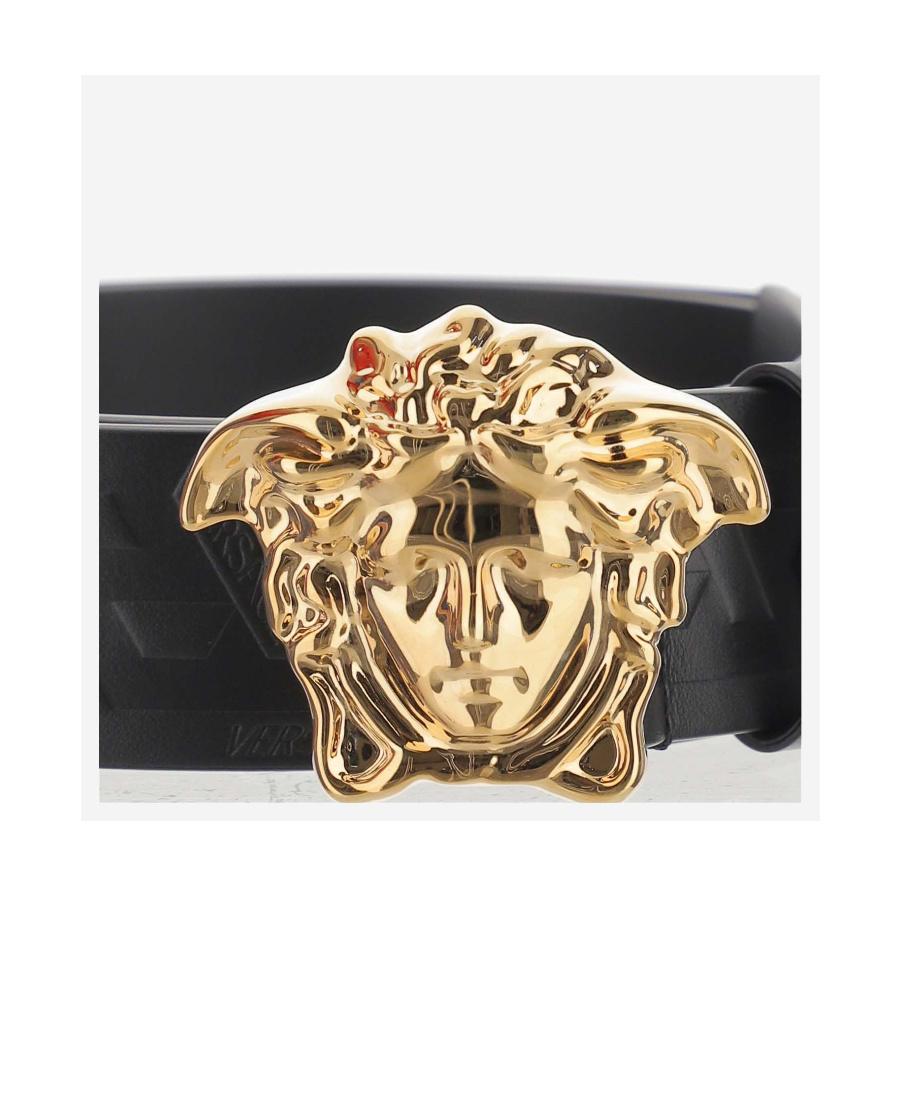 VERSACE La Medusa Leather Belt Man Belt Black Size 39.5 Calfskin Product Image
