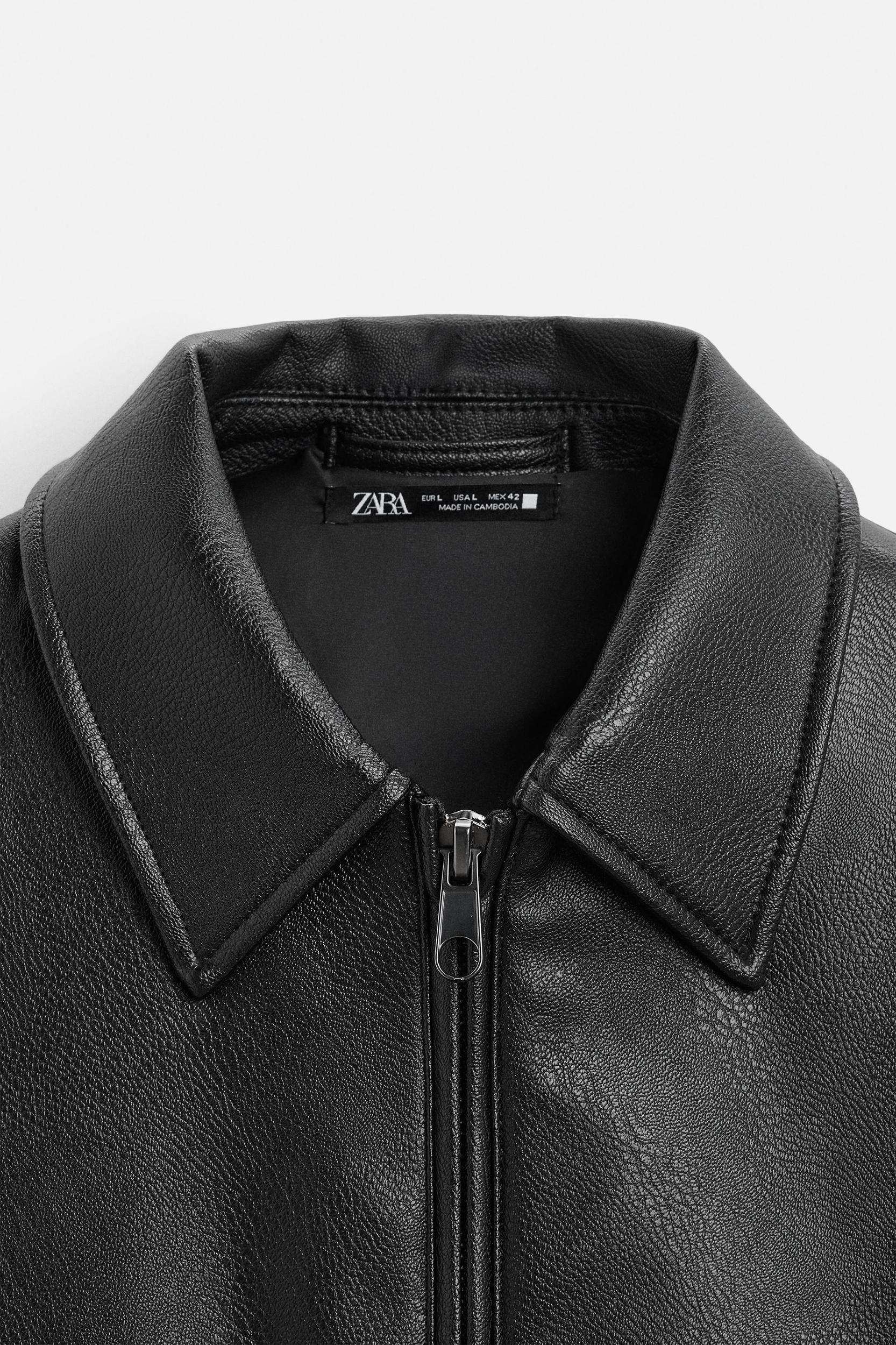 FAUX LEATHER POCKET JACKET Product Image