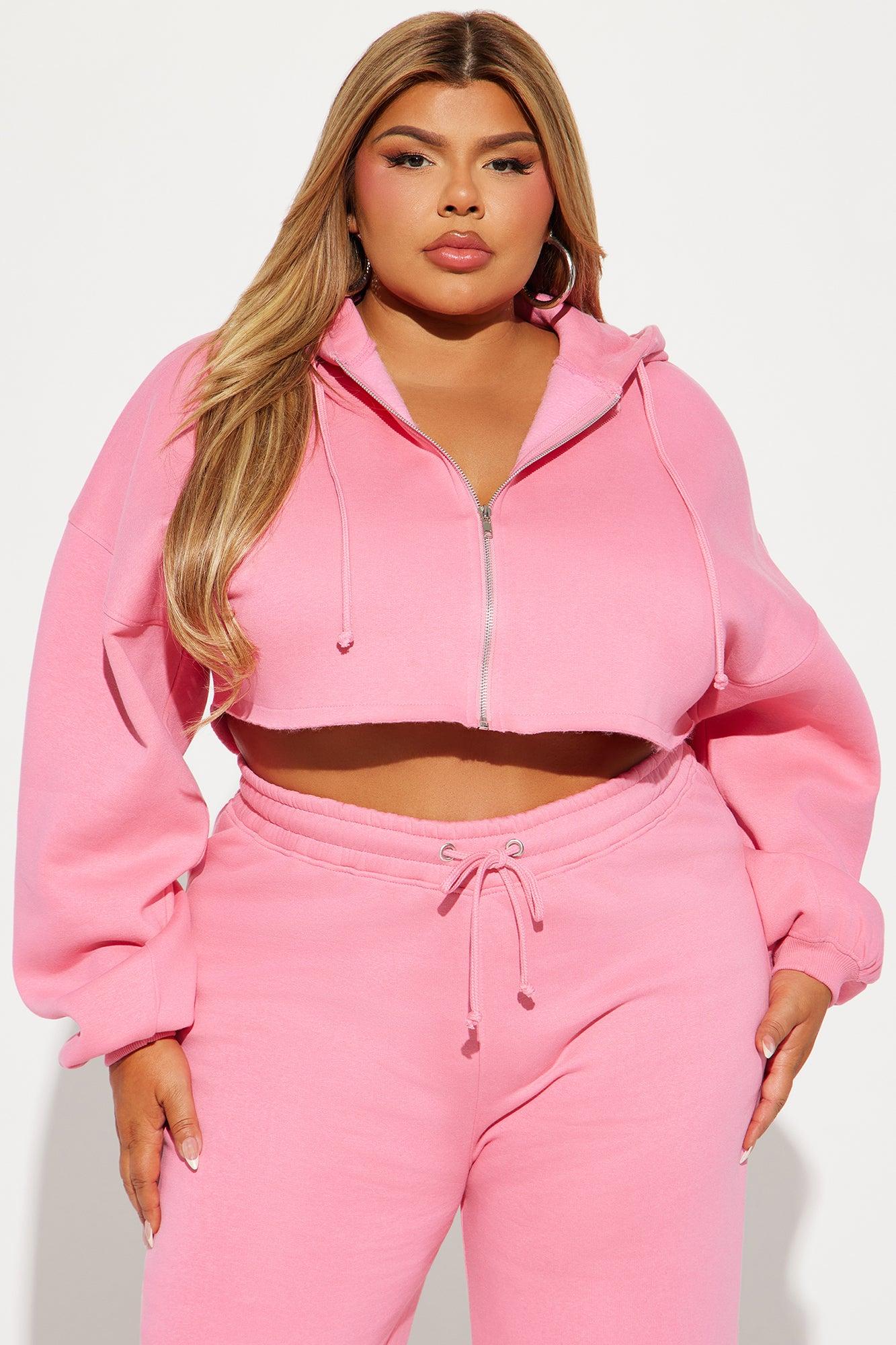 On The Go Fleece Pant Set - Pink Product Image