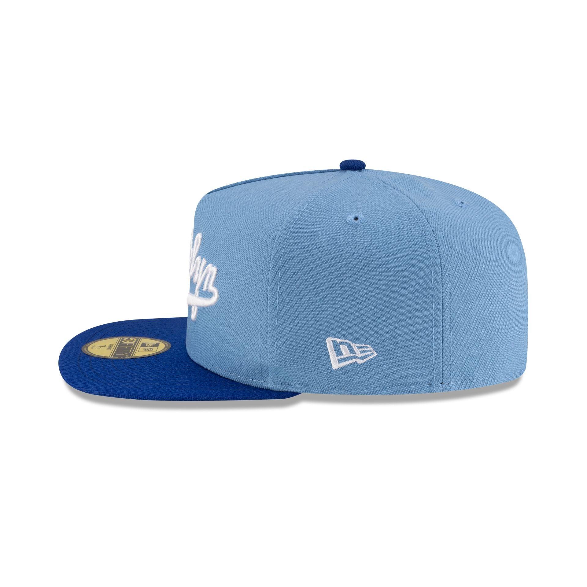 Just Caps Sky Blue Brooklyn Dodgers 59FIFTY A-Frame Fitted Hat Male Product Image
