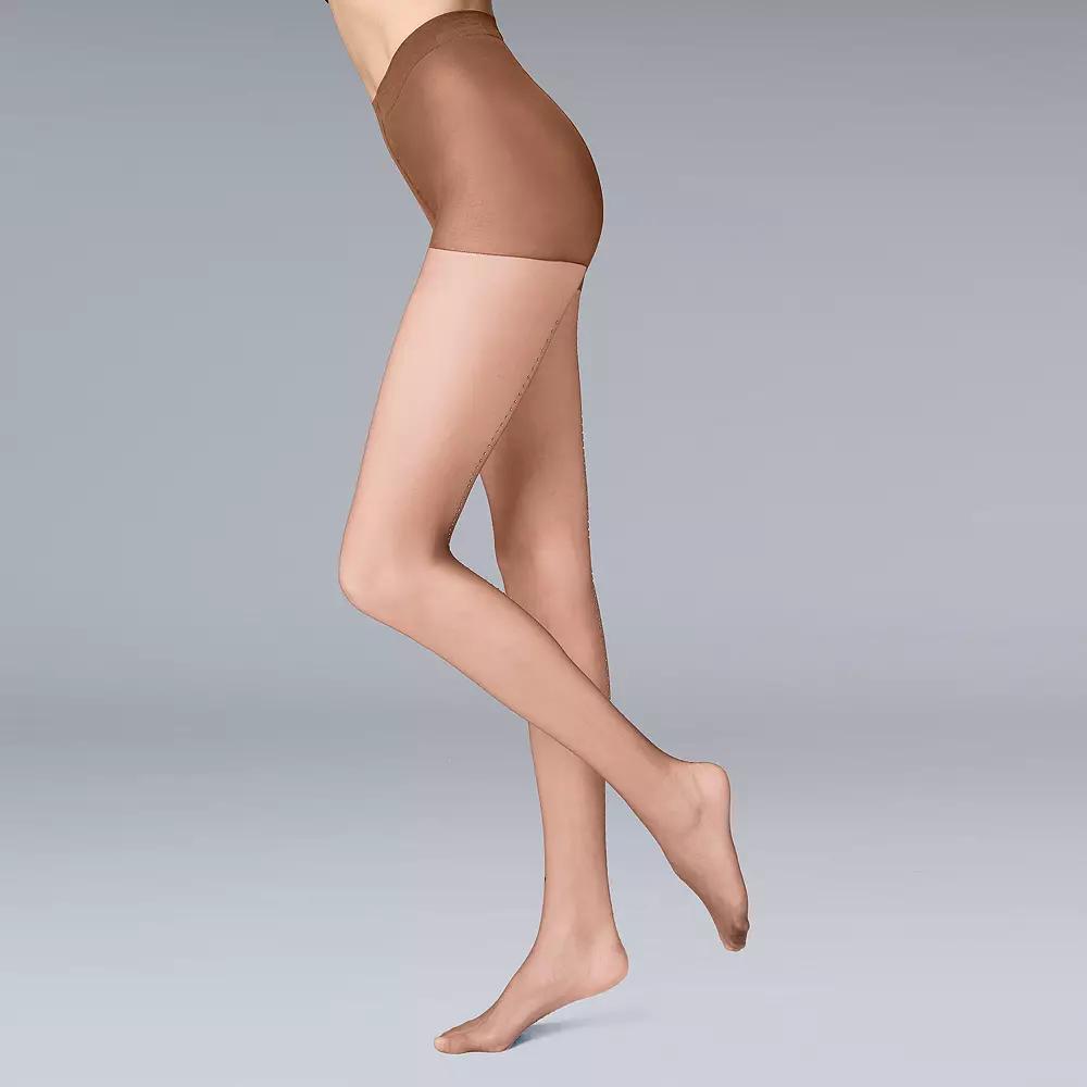 Women's Simply Vera Vera Wang Back Seam 30D Rhinestone Tights, Pecan Product Image