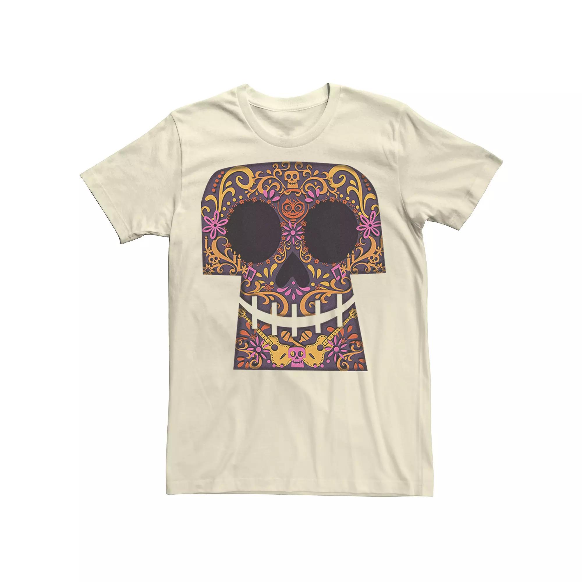 Disney / Pixar's Men's Coco Collage Skull Halloween Tee, Size: 3XL, Natural Product Image