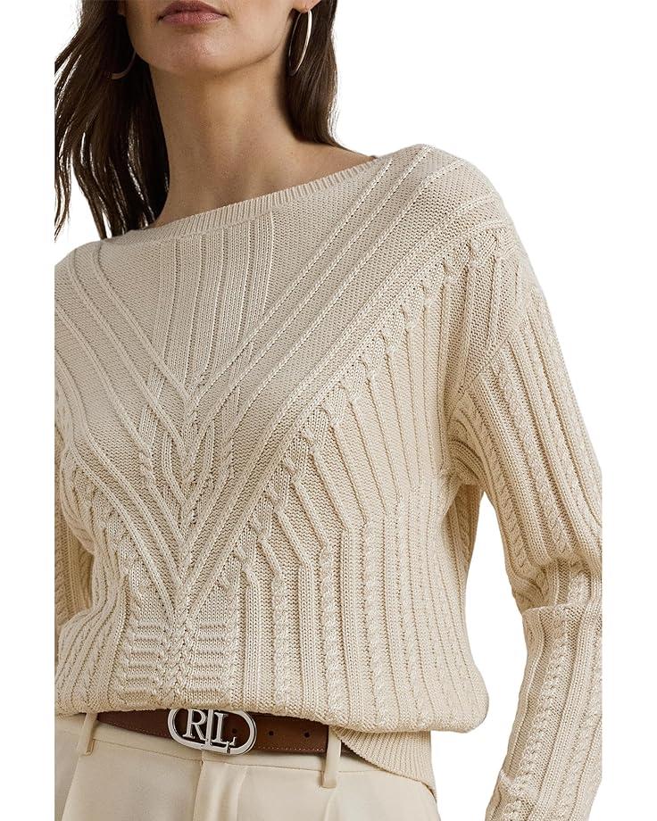 Rib-Knit Cotton-Blend Crew Neck Sweater Product Image