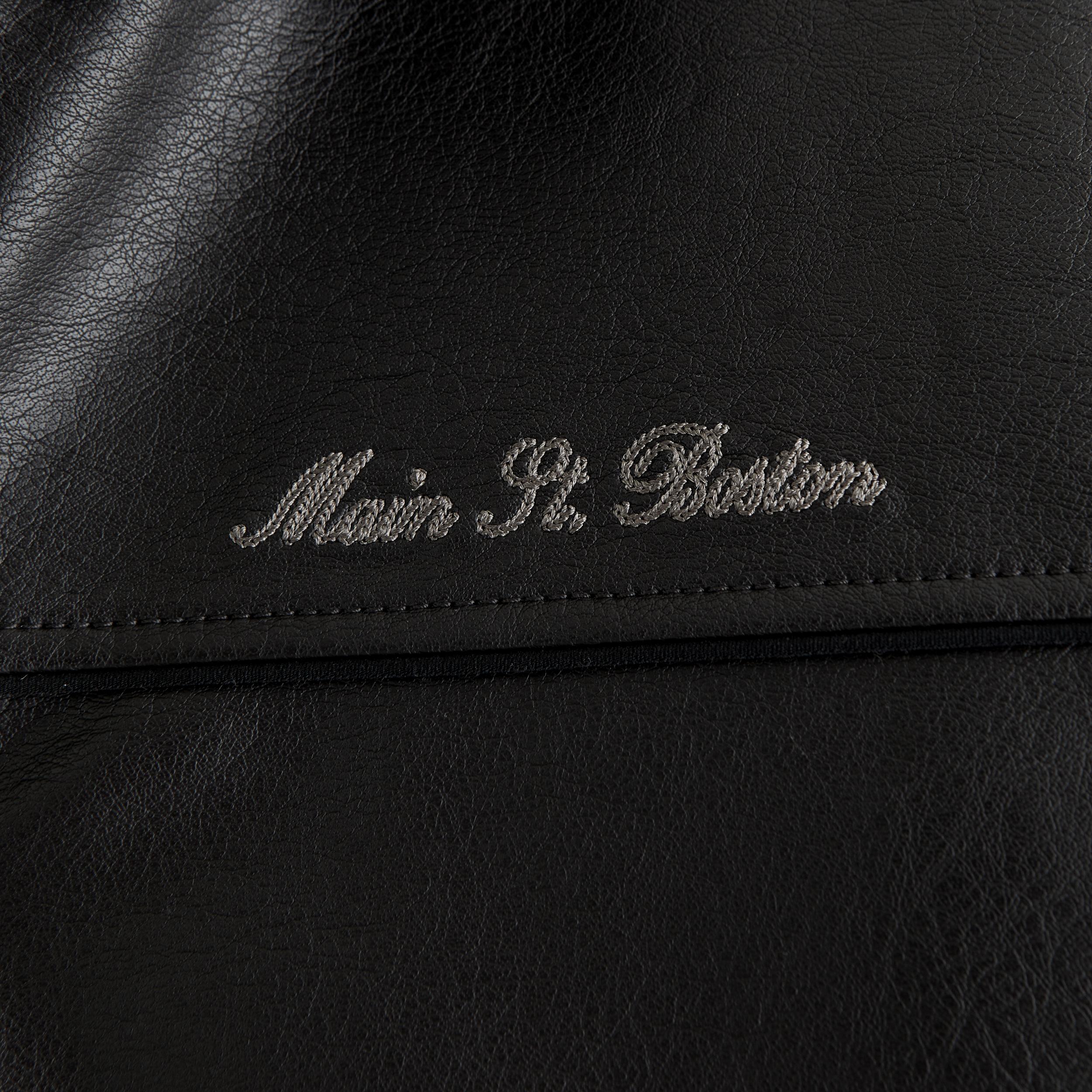 Vegan Leather Varsity Bomber Jacket Product Image