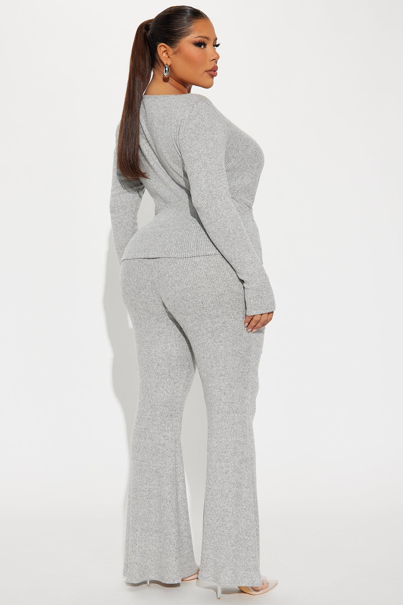 Ease My Mind Cozy Pant Set - Heather Grey Product Image