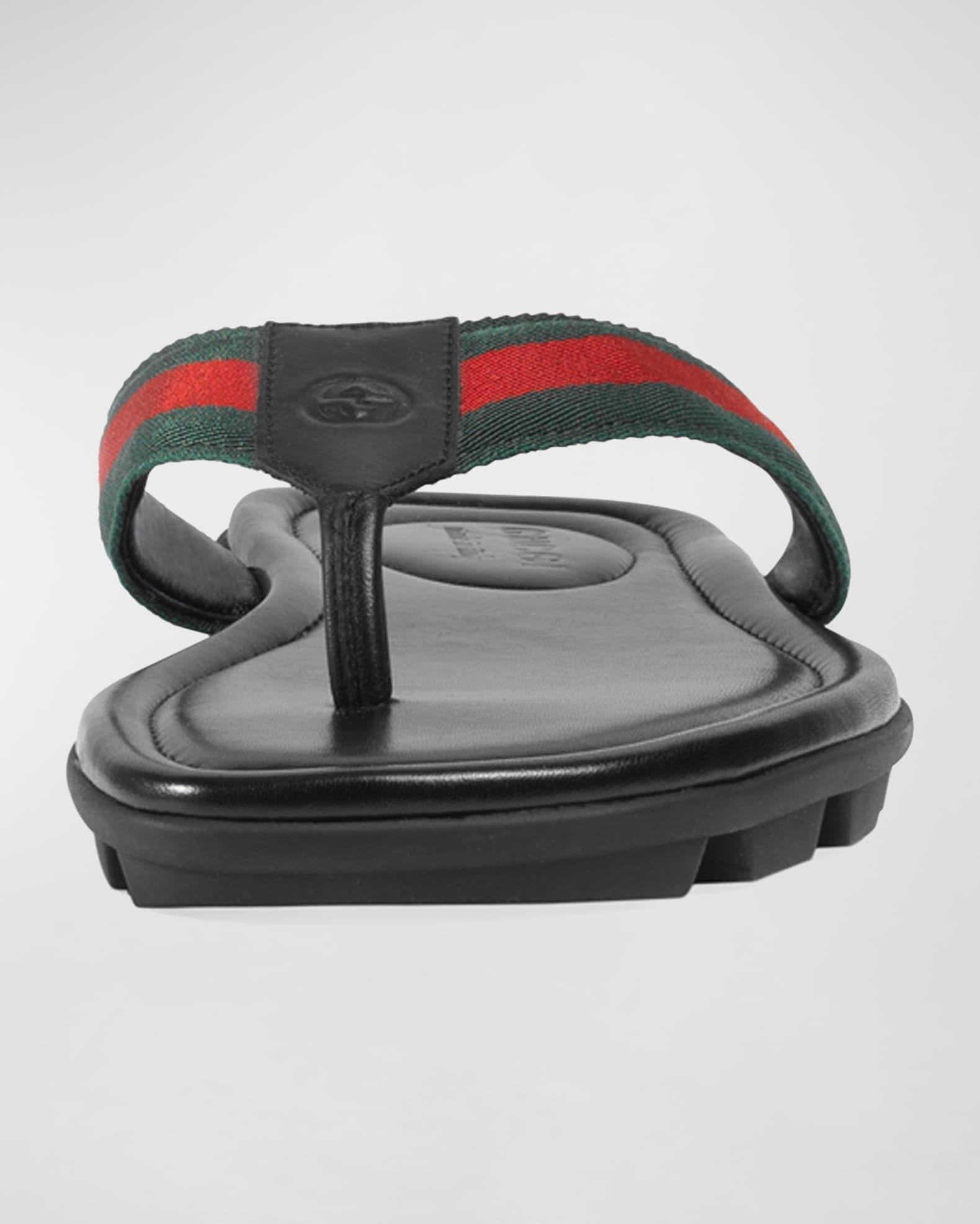 Mens Web & Leather Thong Sandals Product Image