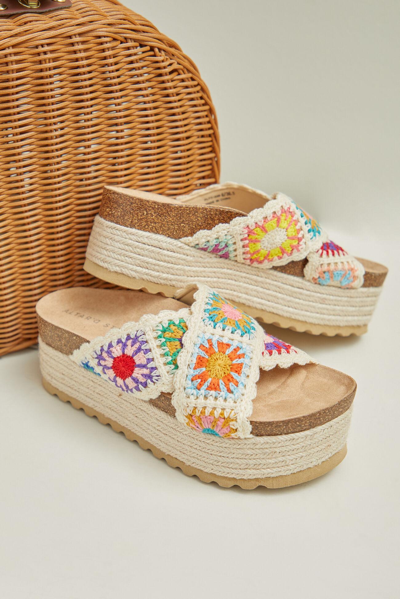 Paige Crochet Platform Sandals Product Image
