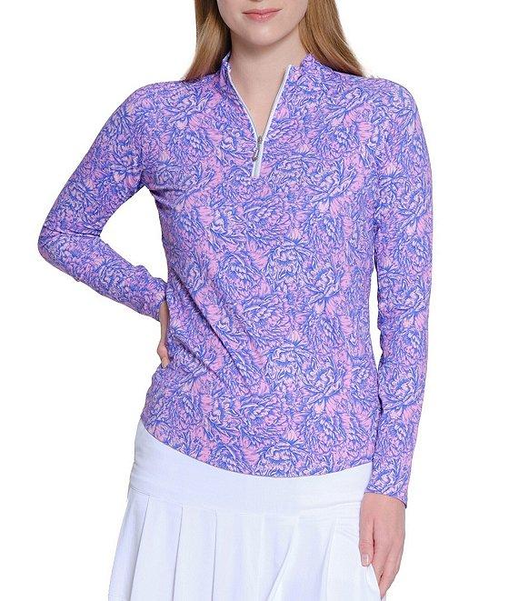 Sport Haley Tropical Multi Print Mock Neck Long Sleeve Shirt Product Image