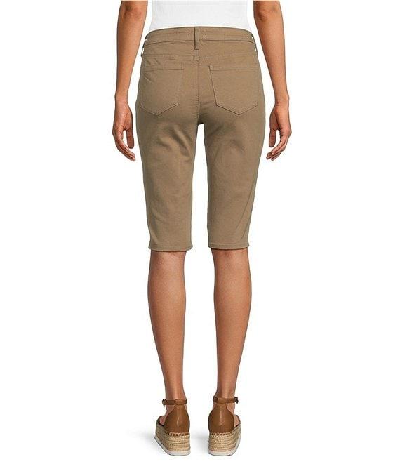 NYDJ Side Slit Hem Rivet Bike Stretch Denim Bermuda Shorts Product Image