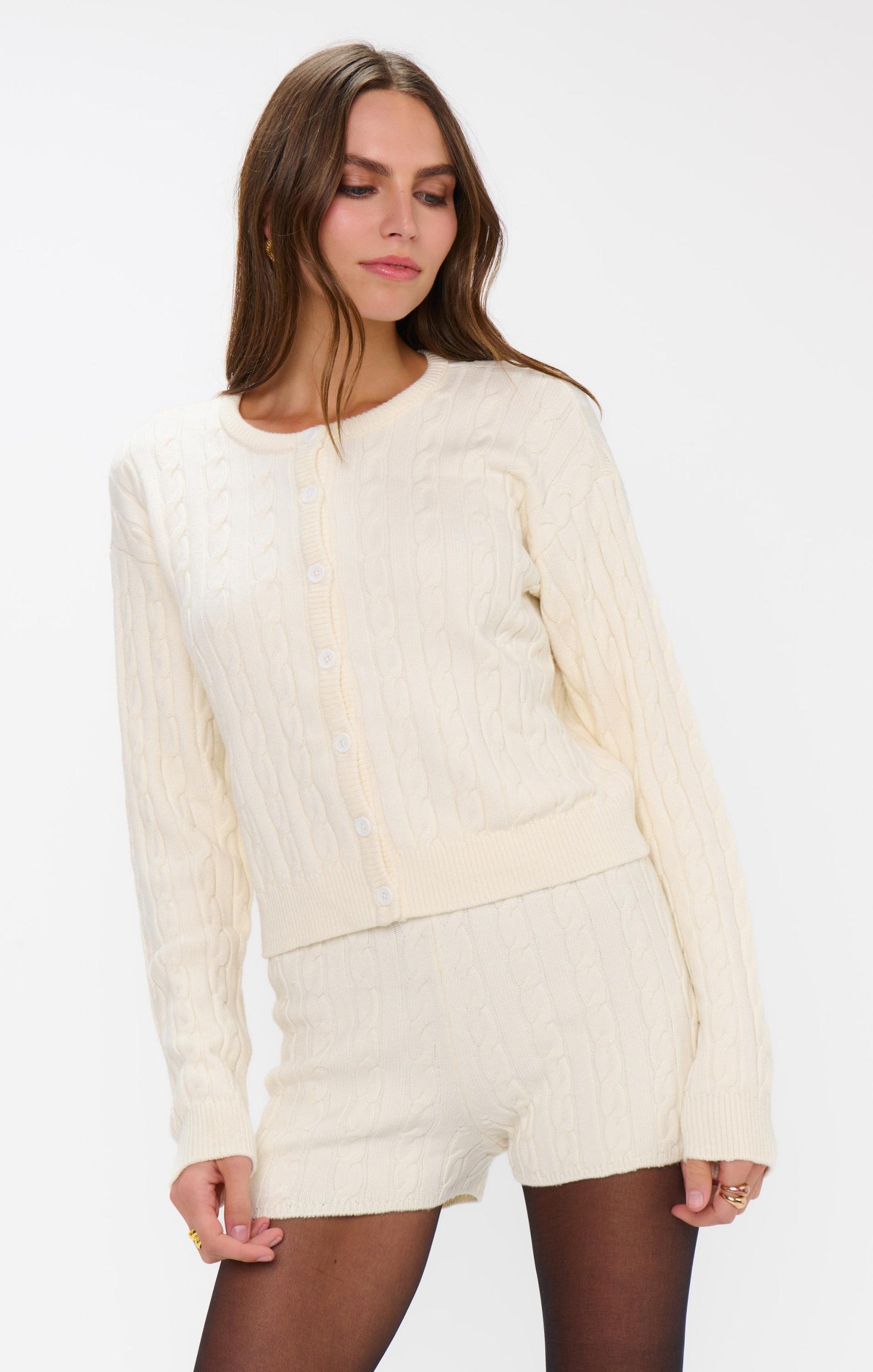 Throw on Cardigan ~ Snow Cable Knit Product Image