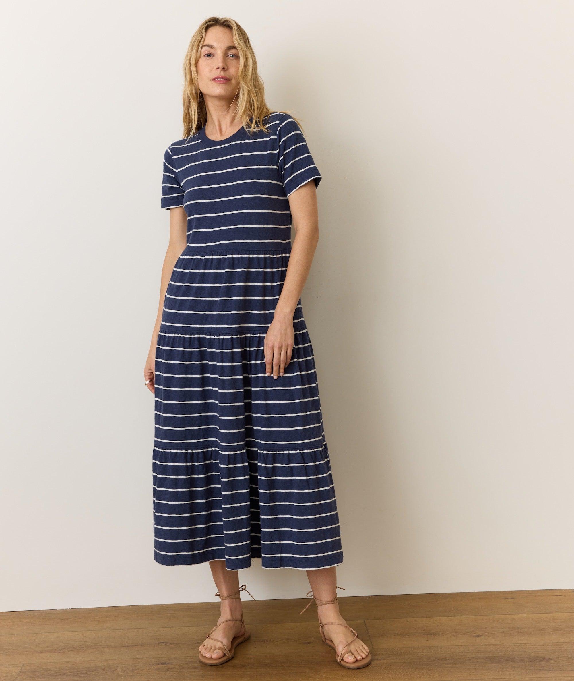 Sadie Vintage Slub Midi Dress Product Image
