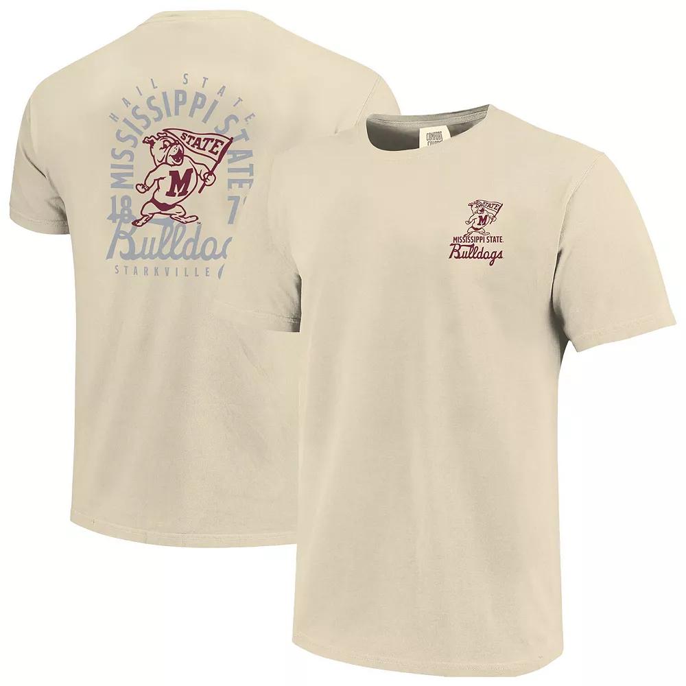 Men's Cream Mississippi State Bulldogs Comfort Colors Mascot Overlay T-Shirt, Size: Small, Mst Beige Product Image