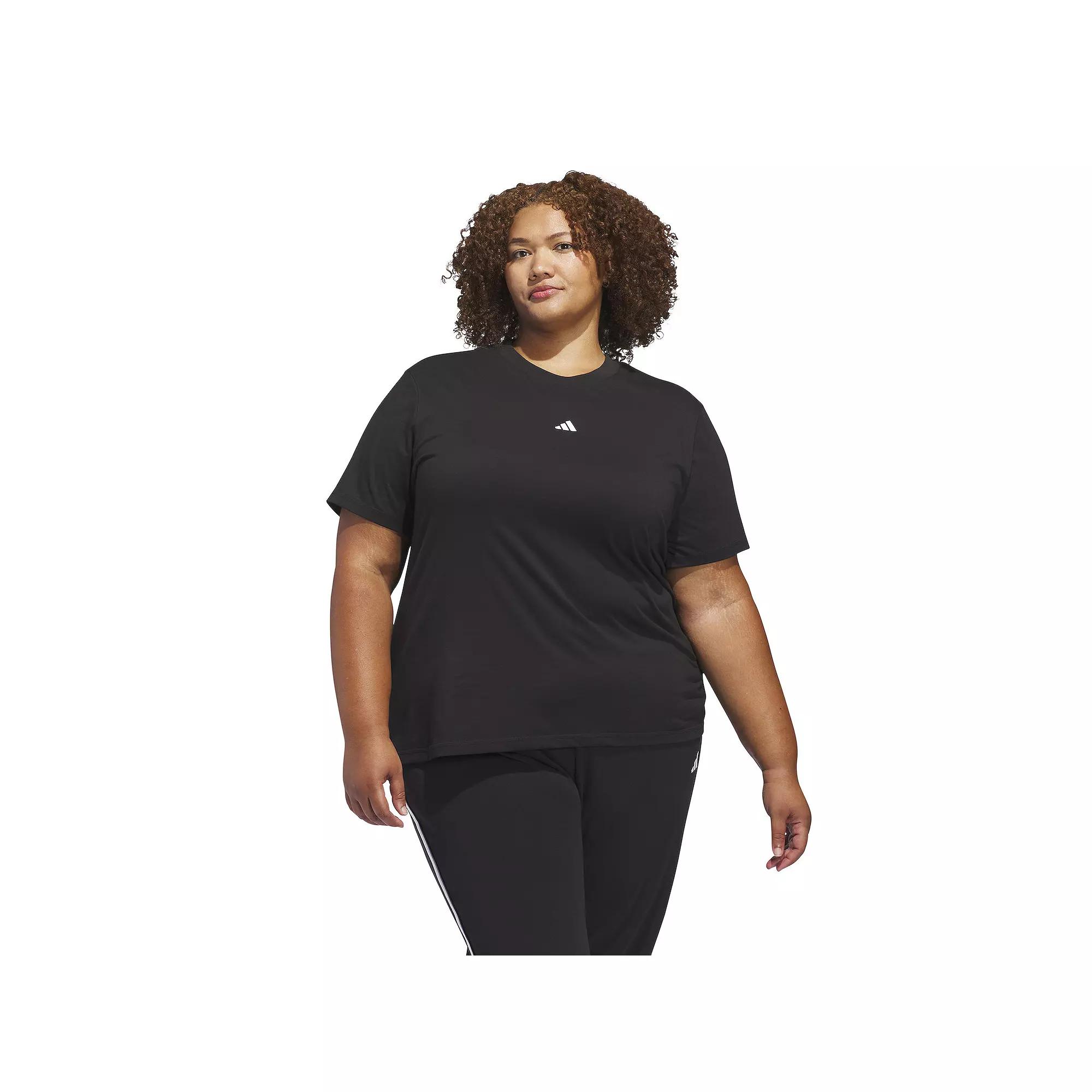 Plus Size adidas Essentials Small Logo T-Shirt, Women's, Size: 3XL, Black Product Image