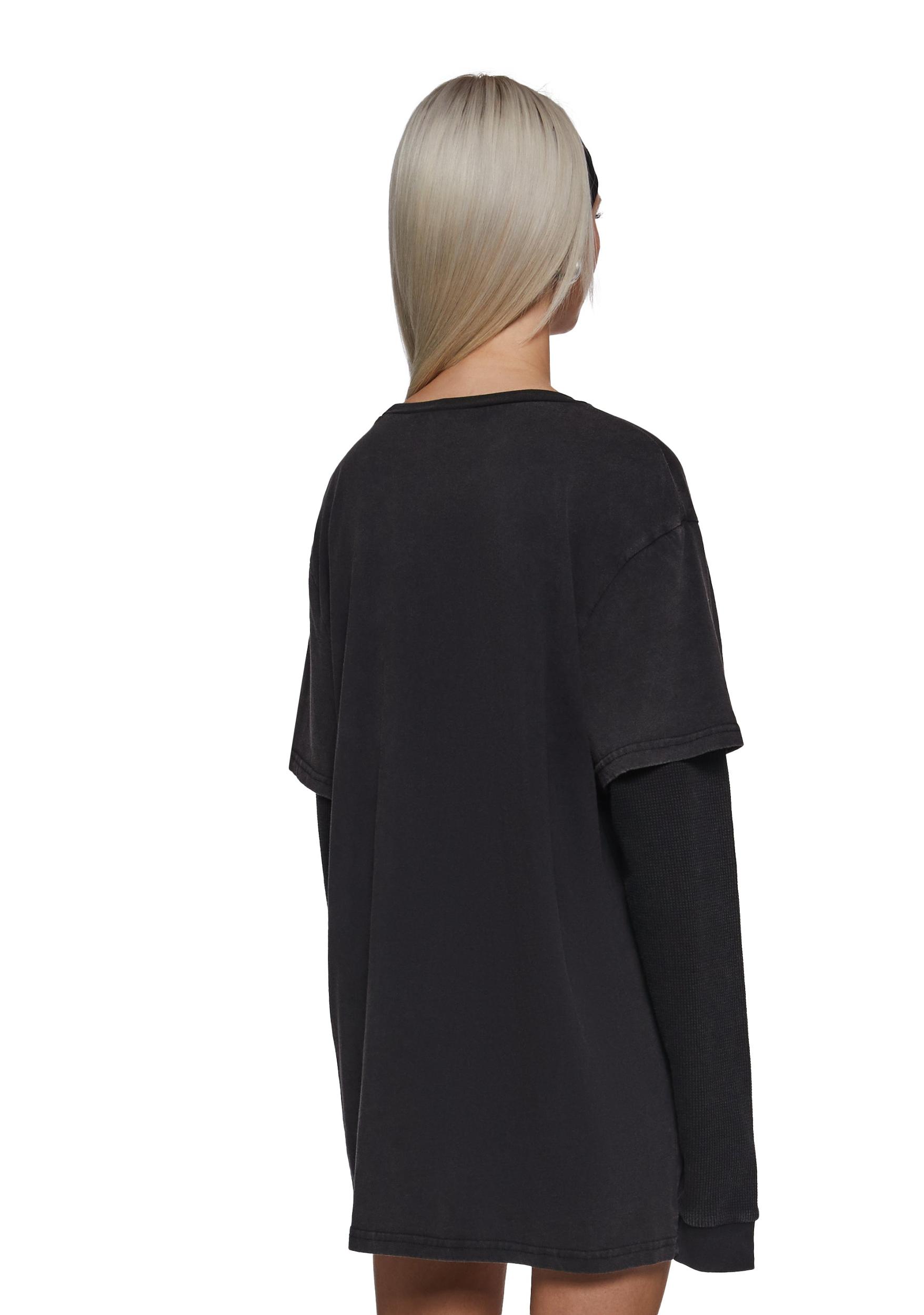 Dolls Kill x Adventure Time Graphic 2Fer Long Sleeve Tee - Black Product Image