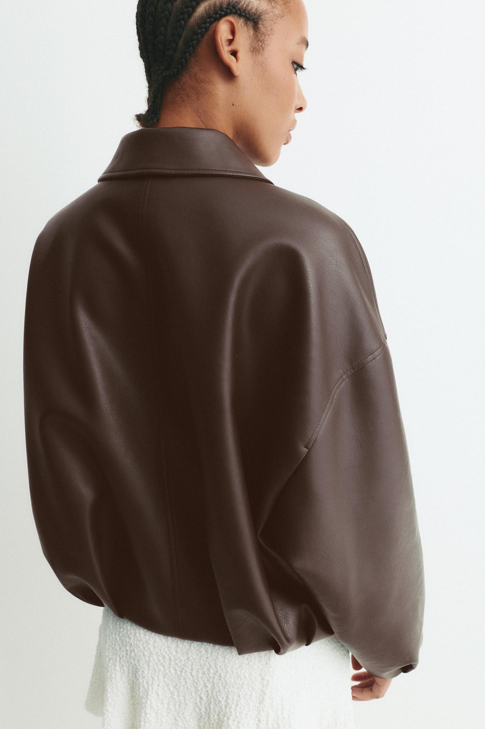 Faux leather bomber jacket Product Image