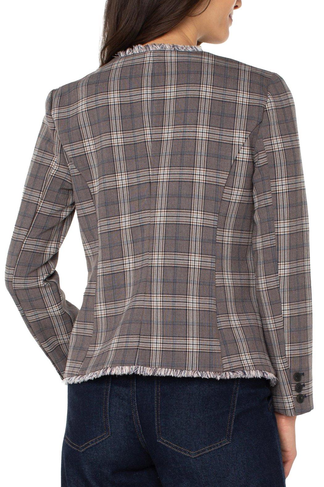 Collarless Fitted Blazer Product Image