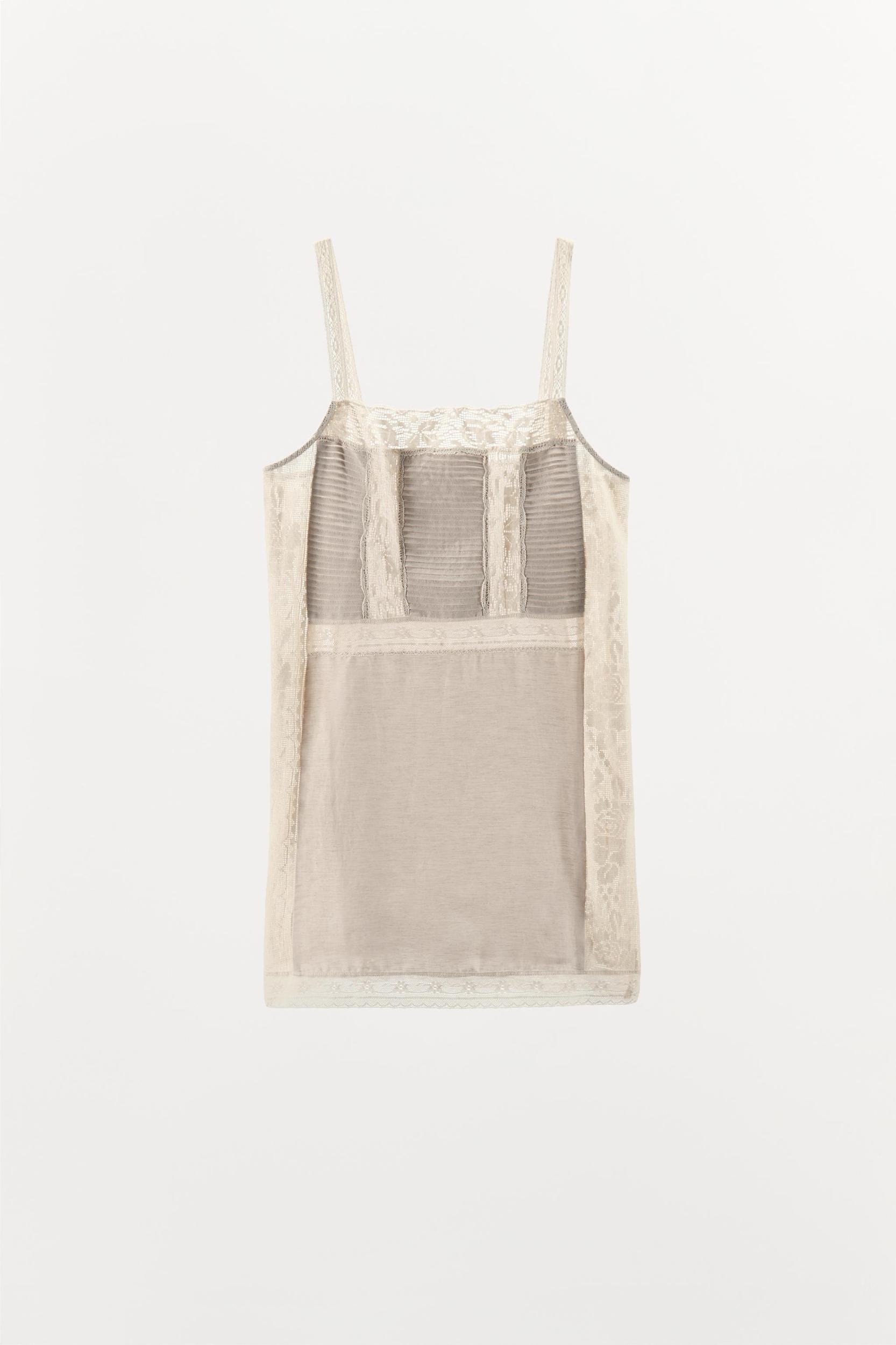 PLEATED LACE STRAP DRESS Product Image