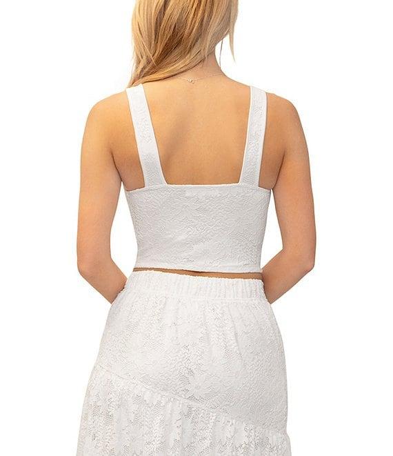 Stevie By Steve Madden Floral Lace V-Neck Corset Top Product Image