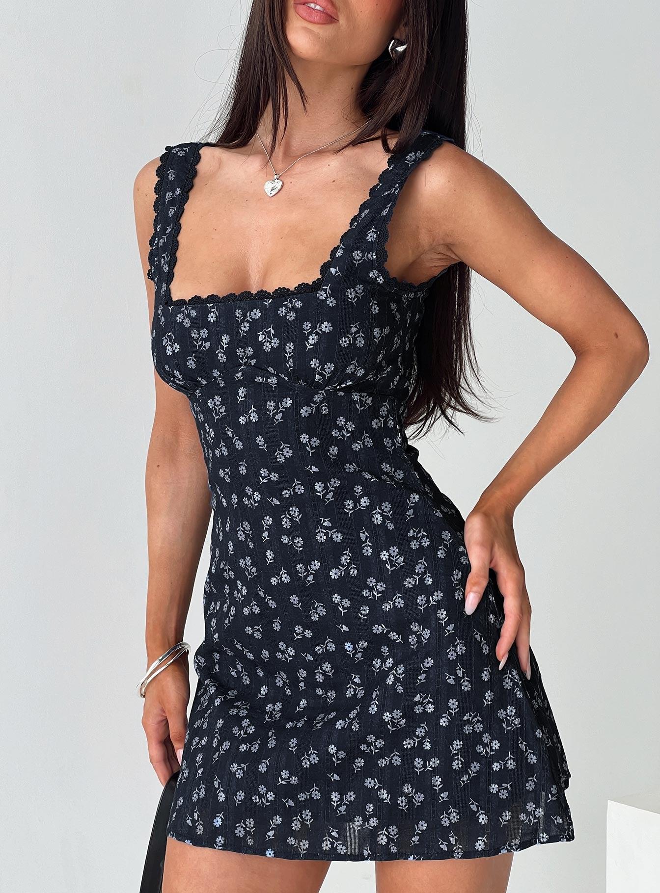 Dasha Mini Dress Navy Floral Product Image