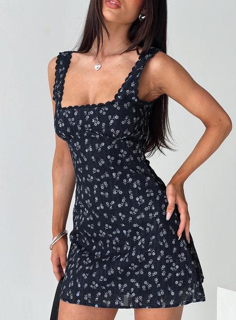 Dasha Mini Dress Navy Floral Product Image
