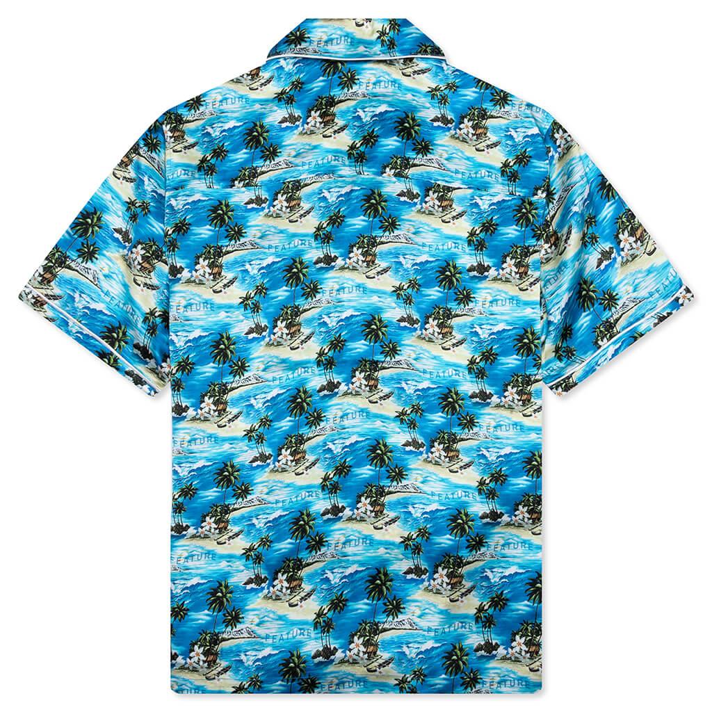 Hitchcock Hawaiian Silk Shirt - Blue Male Product Image