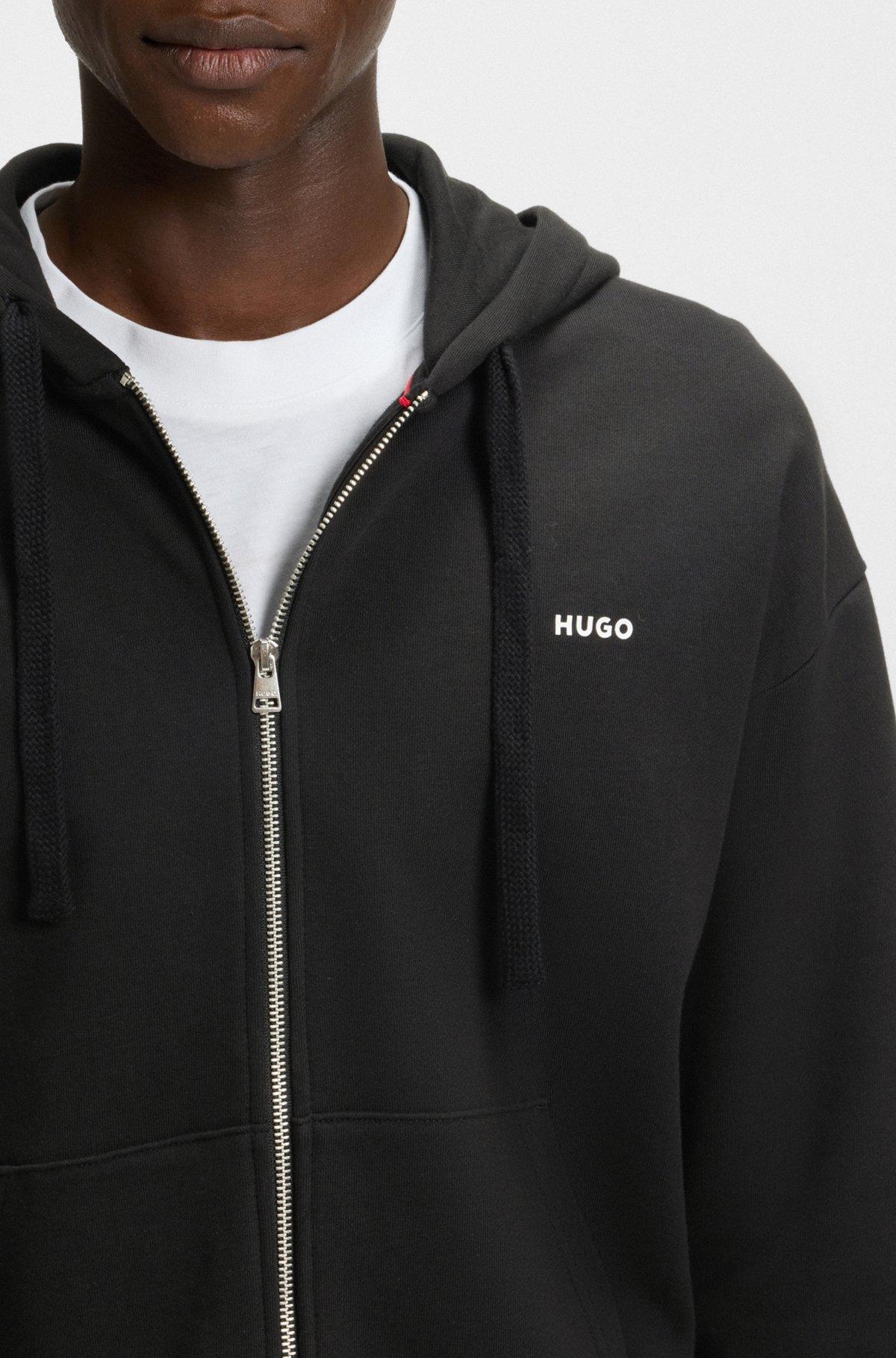 Relaxed-fit zip-up hoodie in cotton terry Product Image
