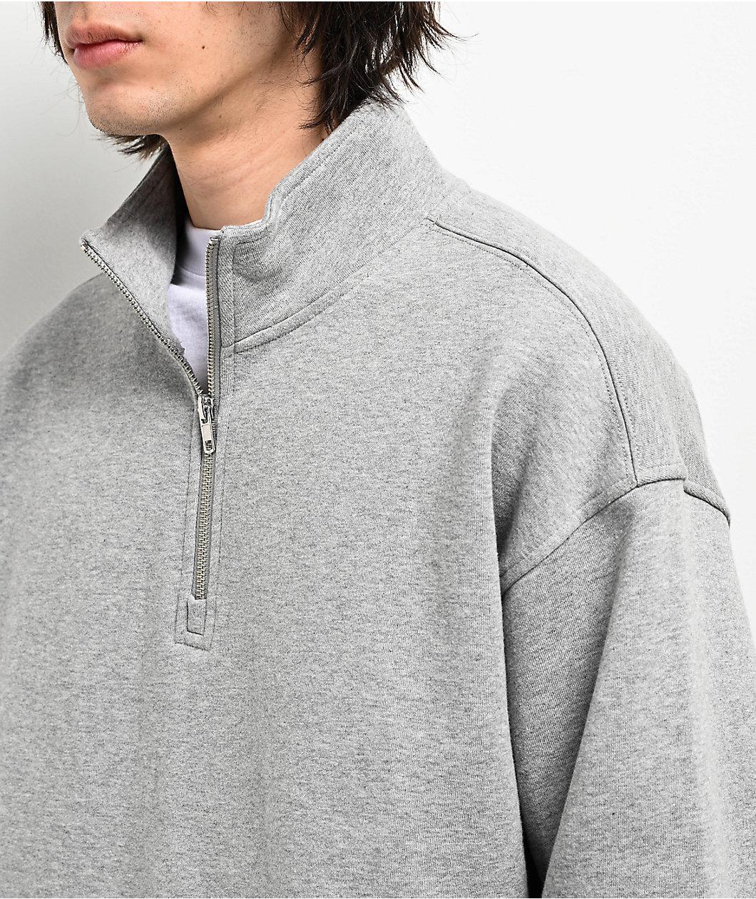 Zine Athletic Grey Quarter Zip Sweatshirt Product Image