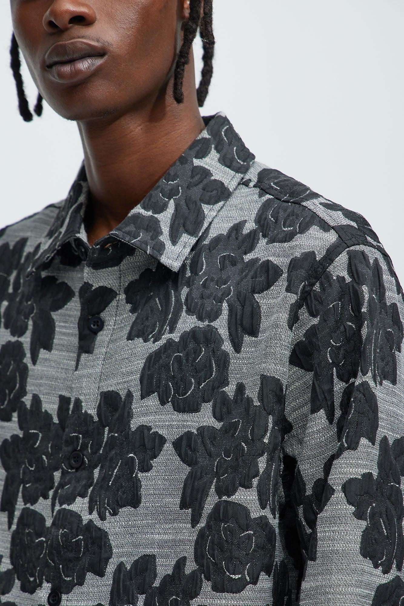 Bartlett Jacquard Long Sleeve Shirt - Black Product Image