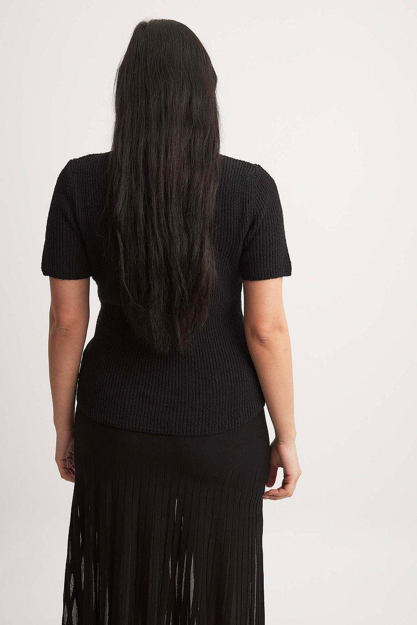 Short Sleeved Knitted Top Product Image