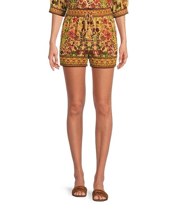 A Loves A Woven Floral Print High Rise Tassel Tie Coordinating Shorts Product Image