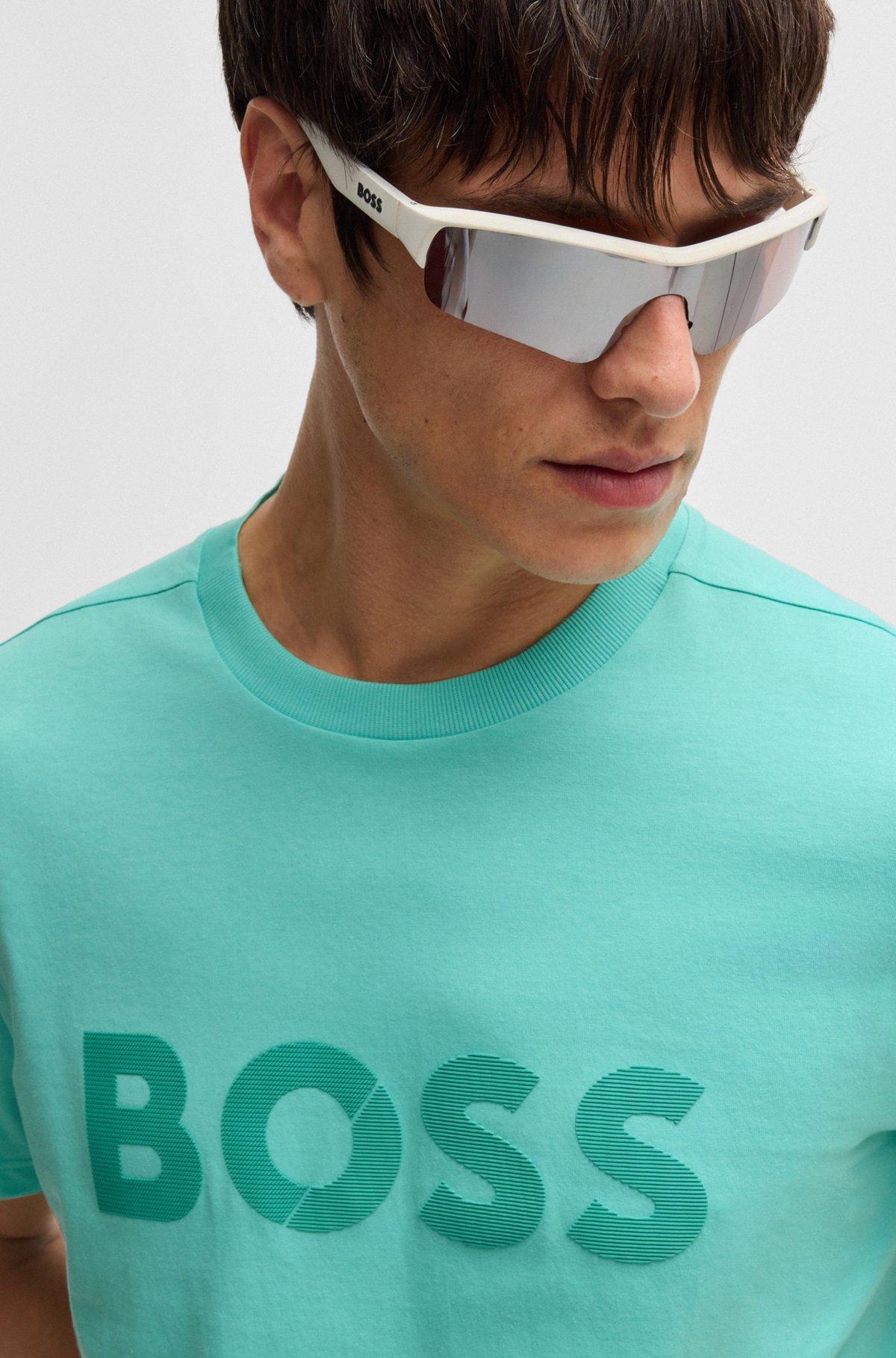 Cotton-jersey T-shirt with large logo Product Image